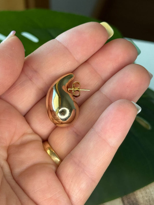 Brinco Gota Dourada - Grande