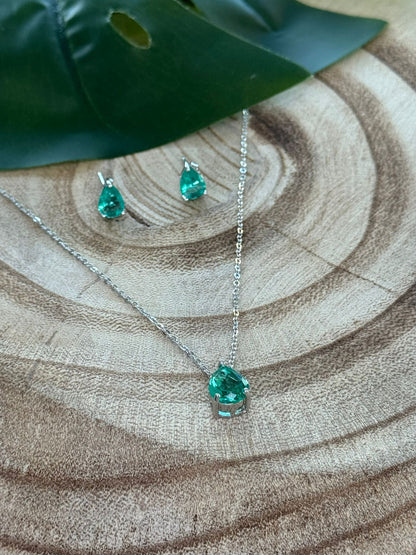 Conjunto pedra verde